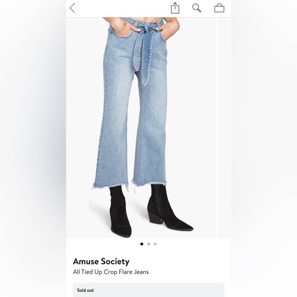 Amuse society all tied up crop flare jeans